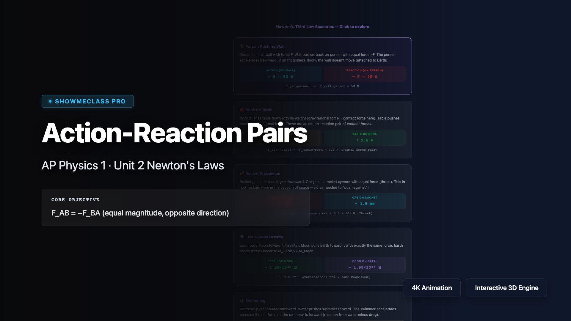 Newton's Third Law Action-Reaction Pairs visualization thumbnail