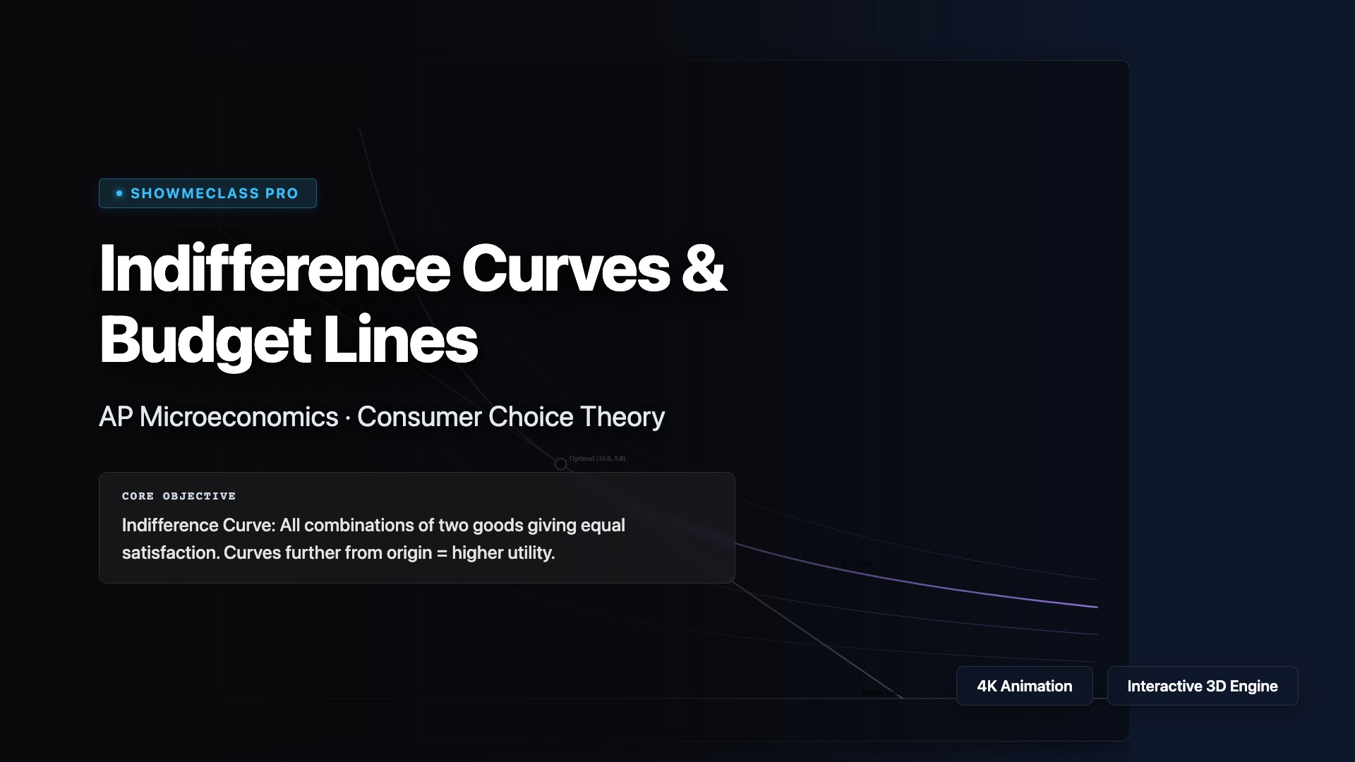 Indifference Curves & Budget Lines visualization thumbnail