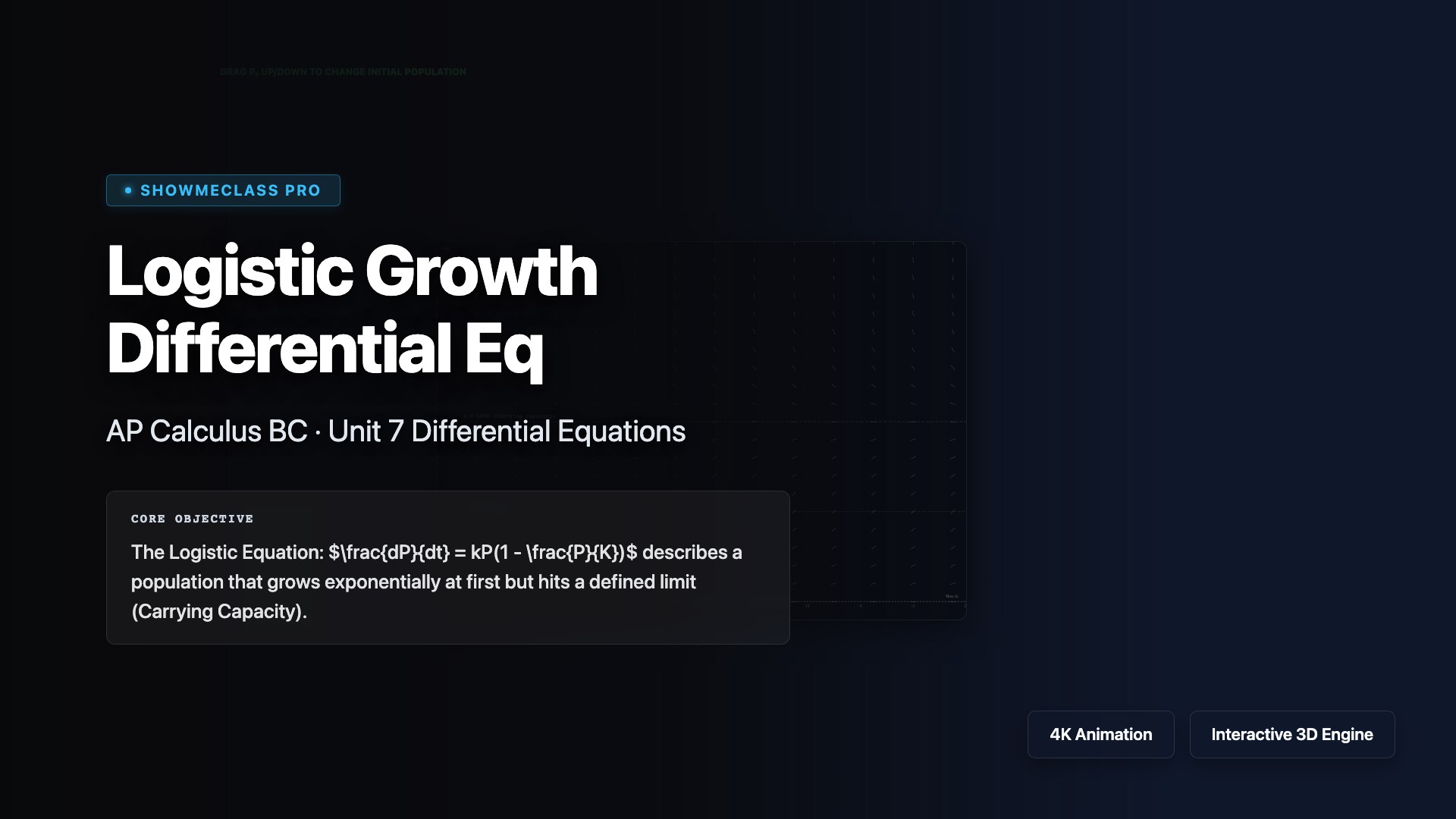 Logistic Growth Differential Eq visualization thumbnail