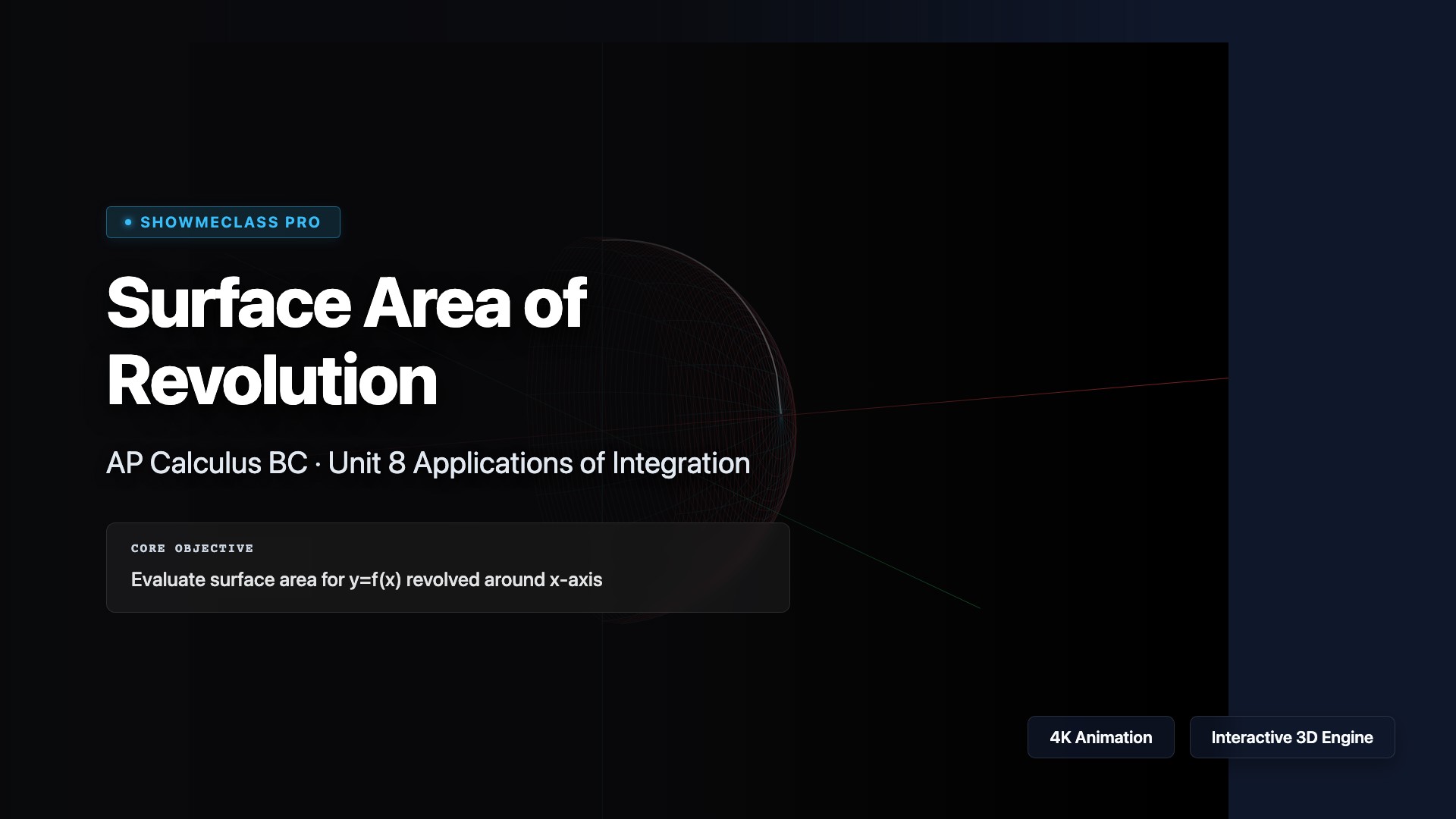 Surface Area of Revolution visualization thumbnail