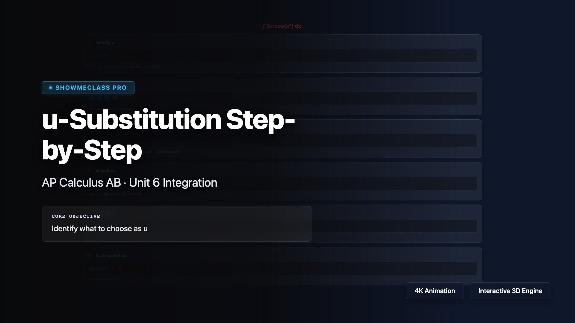 u-Substitution Step-by-Step visualization thumbnail