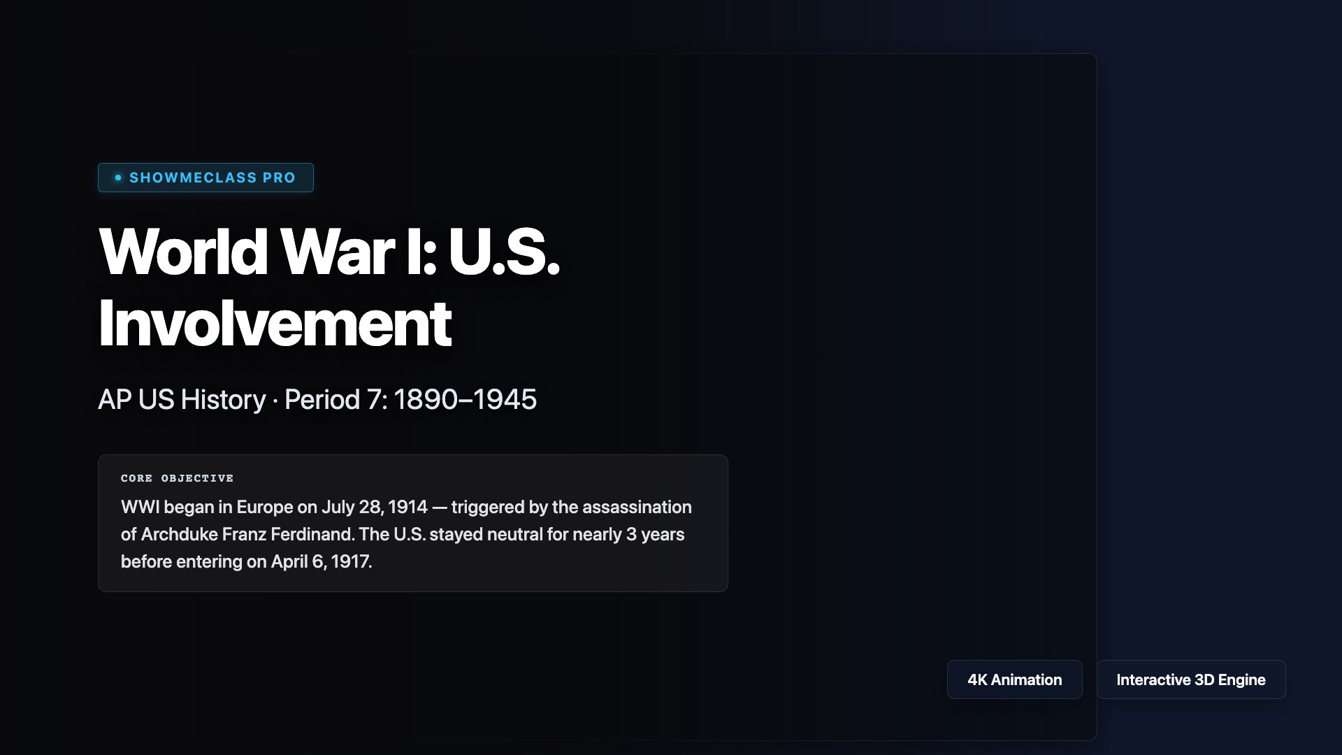 WWI: U.S. Involvement (1914–1918) visualization thumbnail